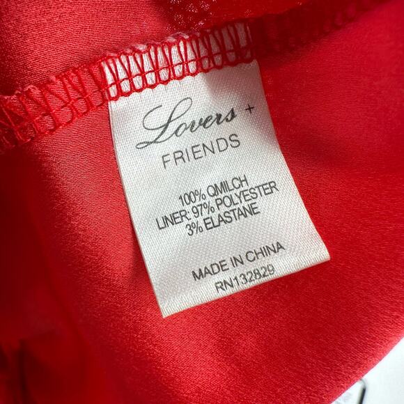 Lovers And Friends Red Lace Tank Dress Juniors Small Sleeveless Lined Mini Zip - Picture 5 of 6